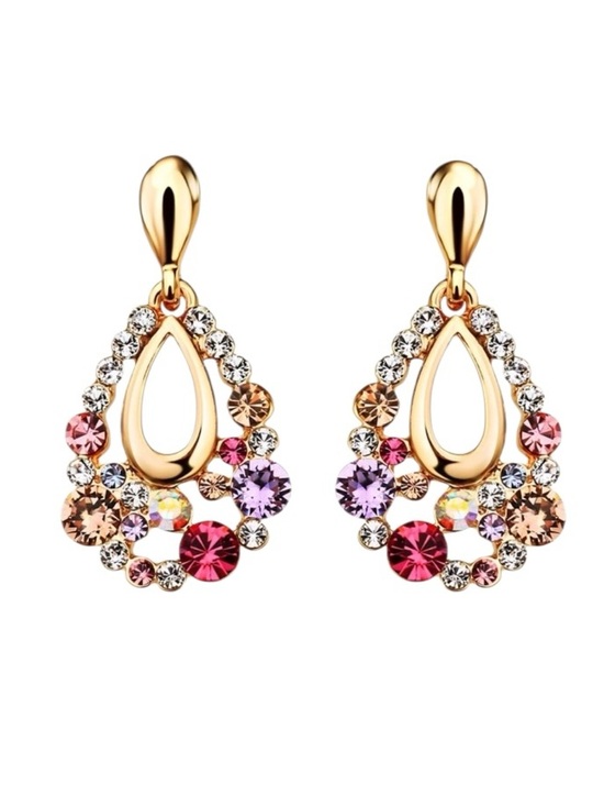 Jewelry - Swarovski Crystal Multi Color Drop Earrings